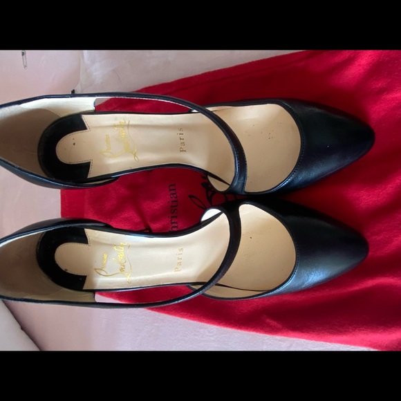 E U C Christian Louboutin “Catchy One” 100 Napa Shiny leather SZ 37.5    7 1/2 - Picture 7 of 9
